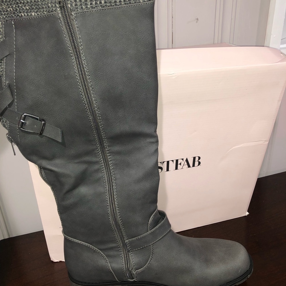 Dark grey knee high boots size 11 NWT